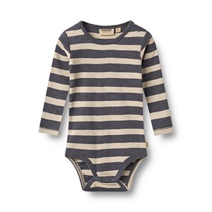 Wheat -  Body L/S Freddie, Greyblue Stripe